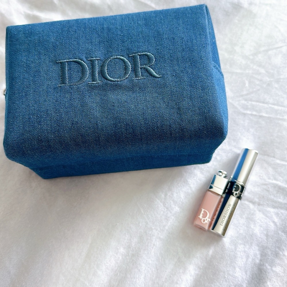 Dior | Denim Cosmetic Bag with Lip Maximizer and Mascara